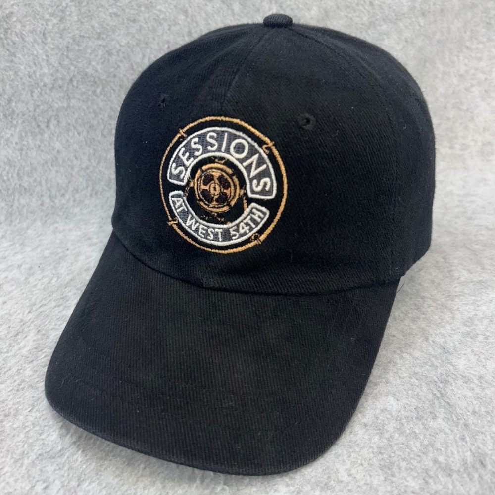 Sessions At West 54th Mens Black Head Shot Sony DVD Hat Adjustable OSFM